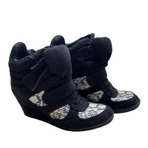 Simply Vera Vera Wang Wedge Sneakers - black/snakeskin